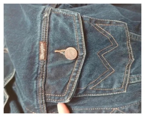 vintage kurtka dżinsowa western jacket Wrangler XXL retro granatowa jeans ciemno niebieska
