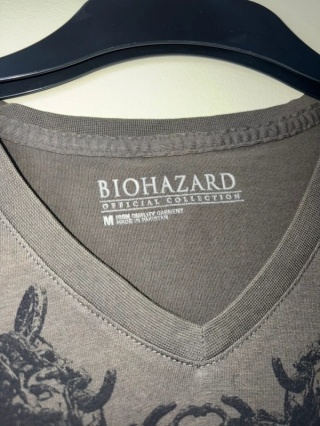 męska koszulka t-shirt resident evil biohazard U.S.S capcom merchandise M ciemno szary v neck